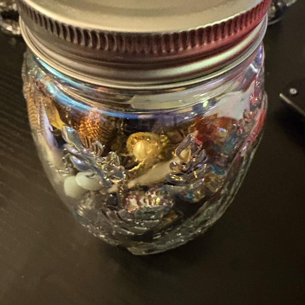Decorative Glass Jar with Assorted Trinkets